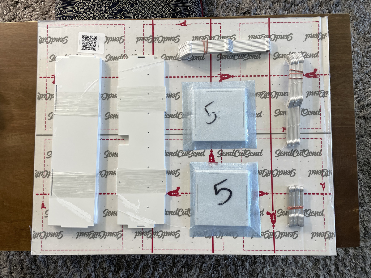 5 rows of flat packed enclosure